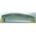 Jade Glass Name Plate w/ Gold Corners